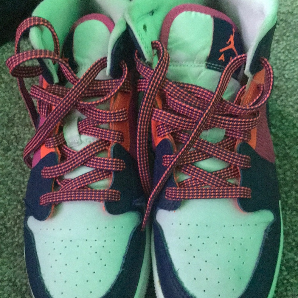 Purple and pink Nike airs